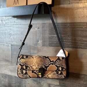 Time and Tru Snake-Print Shoulder Bag